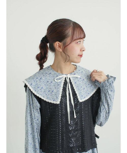 TSUHARU by Samansa Mos2（ツハルバイサマンサモスモス）の「【LIBERTY FABRICS】Katie and Millie柄襟付ワンピース（ワンピース・レディース・ピンク/ブルー・F）」の4枚目の写真