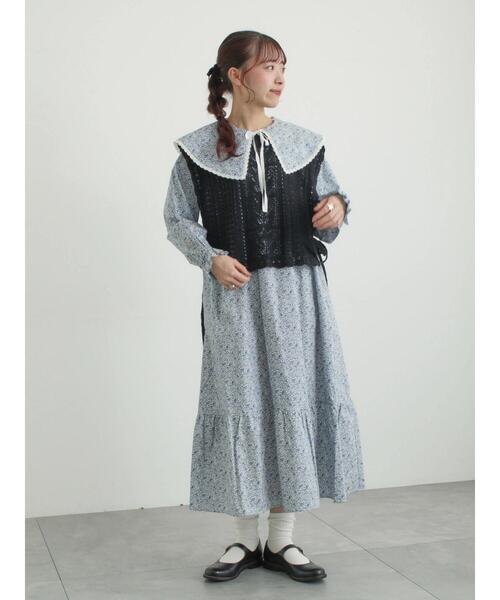 TSUHARU by Samansa Mos2（ツハルバイサマンサモスモス）の「【LIBERTY FABRICS】Katie and Millie柄襟付ワンピース（ワンピース・レディース・ピンク/ブルー・F）」の5枚目の写真