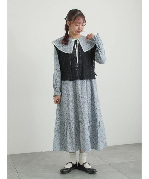 TSUHARU by Samansa Mos2（ツハルバイサマンサモスモス）の「【LIBERTY FABRICS】Katie and Millie柄襟付ワンピース（ワンピース・レディース・ピンク/ブルー・F）」の6枚目の写真