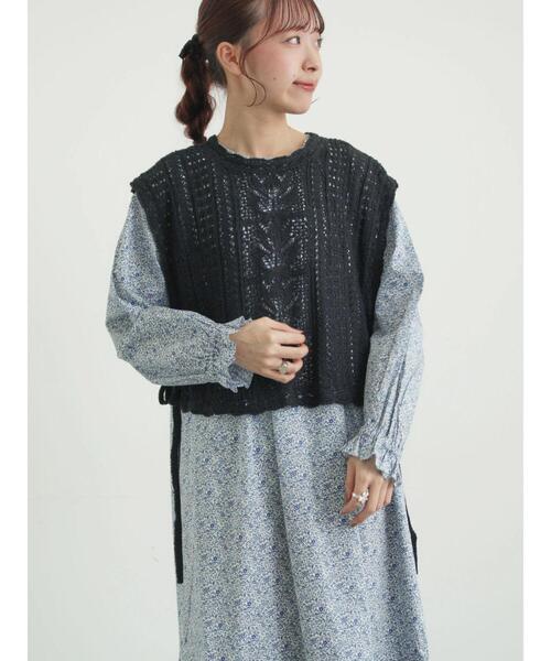 TSUHARU by Samansa Mos2（ツハルバイサマンサモスモス）の「【LIBERTY FABRICS】Katie and Millie柄襟付ワンピース（ワンピース・レディース・ピンク/ブルー・F）」の7枚目の写真