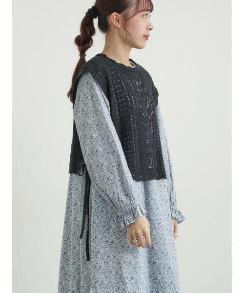 TSUHARU by Samansa Mos2（ツハルバイサマンサモスモス）の「【LIBERTY FABRICS】Katie and Millie柄襟付ワンピース（ワンピース・レディース・ピンク/ブルー・F）」の8枚目の写真