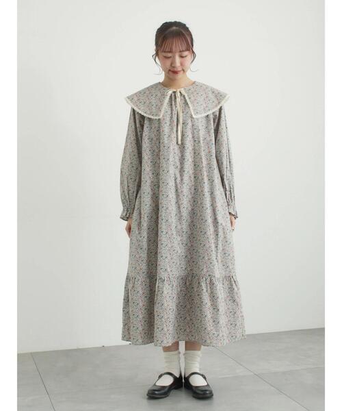 TSUHARU by Samansa Mos2（ツハルバイサマンサモスモス）の「【LIBERTY FABRICS】Katie and Millie柄襟付ワンピース（ワンピース・レディース・ピンク/ブルー・F）」の11枚目の写真