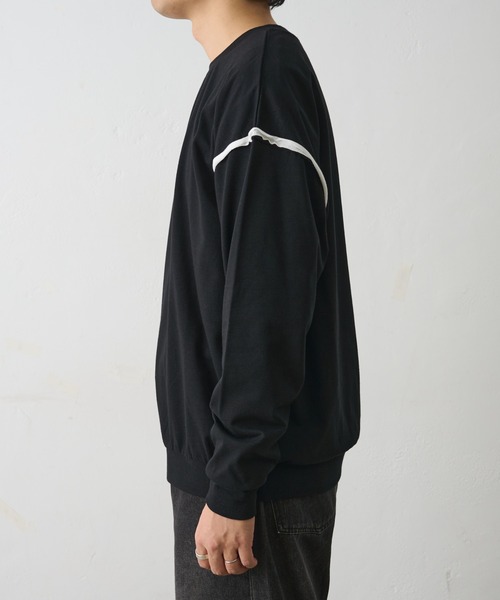 COLONY 2139(コロニートゥーワンスリーナイン)の「カットオフ配色長袖クルーネック(Tシャツ/カットソー・メンズ・ブラック/ホワイト・MEDIUM/LARGE)」の20枚目の写真
