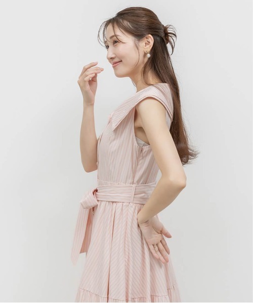 RANDA(ランダ)の「ロゴ刺繍シャツティアードワンピース(シャツワンピース・レディース・ブルー/ベージュ・0/1)」の13枚目の写真