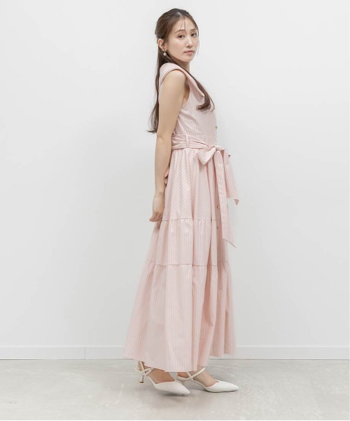 RANDA(ランダ)の「ロゴ刺繍シャツティアードワンピース(シャツワンピース・レディース・ブルー/ベージュ・0/1)」の15枚目の写真