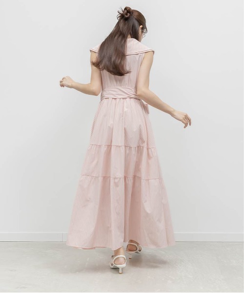 RANDA(ランダ)の「ロゴ刺繍シャツティアードワンピース(シャツワンピース・レディース・ブルー/ベージュ・0/1)」の16枚目の写真