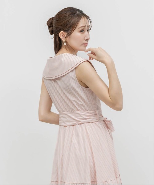 RANDA(ランダ)の「ロゴ刺繍シャツティアードワンピース(シャツワンピース・レディース・ブルー/ベージュ・0/1)」の18枚目の写真