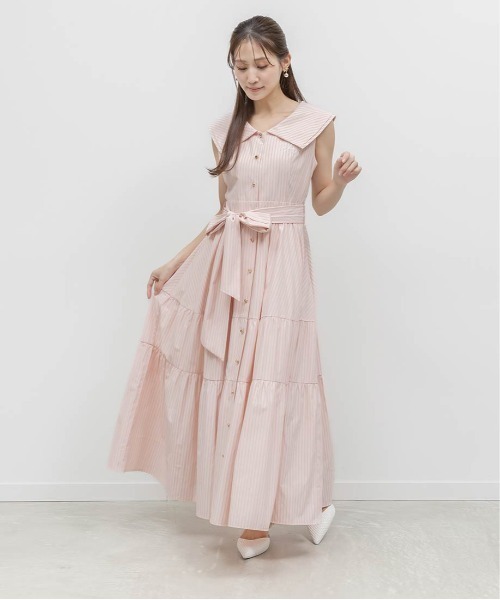 RANDA(ランダ)の「ロゴ刺繍シャツティアードワンピース(シャツワンピース・レディース・ブルー/ベージュ・0/1)」の19枚目の写真