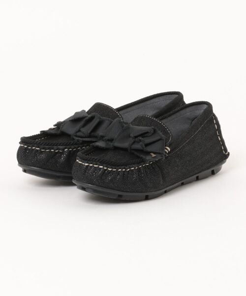 LANVIN en Bleu（ランバンオンブルー）の「リボンモチーフソフトモカシン（モカシン/デッキシューズ・レディース・ブラック/シルバー/ホワイト・22.5cm/23.0cm/23.5cm/24.0cm/24.5cm/22.0cm）」の2枚目の写真