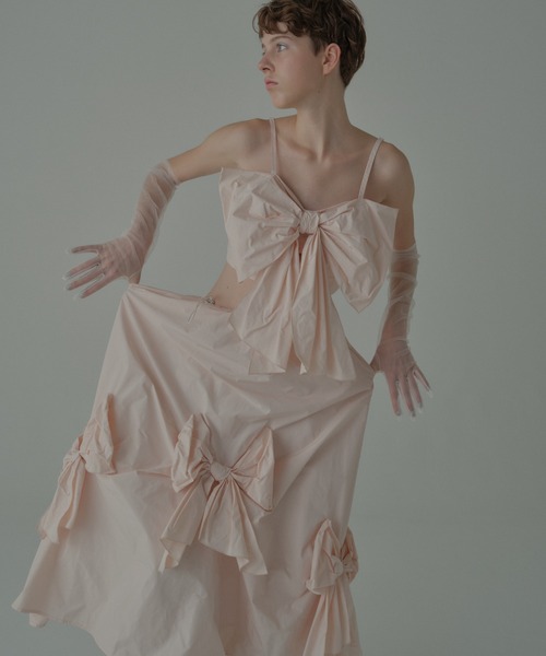 HONEY MI HONEY(ハニーミーハニー)の「taffeta ribbon camisole(キャミソール・レディース・ブラック/ピンク/ホワイト・FREE)」の5枚目の写真