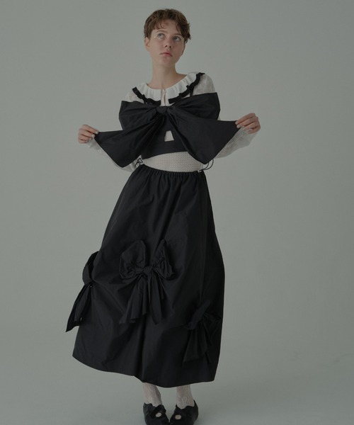 HONEY MI HONEY(ハニーミーハニー)の「taffeta ribbon camisole(キャミソール・レディース・ブラック/ピンク/ホワイト・FREE)」の11枚目の写真