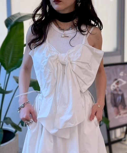 HONEY MI HONEY(ハニーミーハニー)の「taffeta ribbon camisole(キャミソール・レディース・ブラック/ピンク/ホワイト・FREE)」の21枚目の写真
