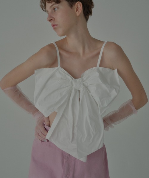 HONEY MI HONEY(ハニーミーハニー)の「taffeta ribbon camisole(キャミソール・レディース・ブラック/ピンク/ホワイト・FREE)」の12枚目の写真