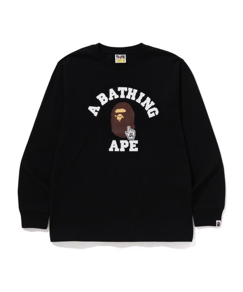 A BATHING APE(アベイシングエイプ)の「GO APE POINTER COLLEGE LS TEE BAPEC(Tシャツ/カットソー・メンズ・ブラック/ホワイト・SMALL/LARGE/X-LARGE/MEDIUM/XX-LARGE/XXX-LARGE)」の2枚目の写真