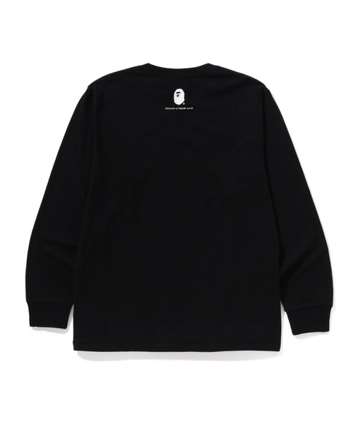 A BATHING APE(アベイシングエイプ)の「GO APE POINTER COLLEGE LS TEE BAPEC(Tシャツ/カットソー・メンズ・ブラック/ホワイト・SMALL/LARGE/X-LARGE/MEDIUM/XX-LARGE/XXX-LARGE)」の4枚目の写真