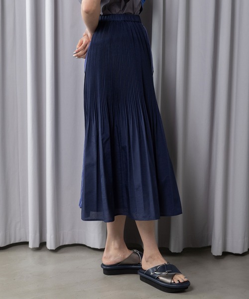 MARECHAL TERRE（マルシャルテル）の「切替えプリーツスカート（スカート・レディース・イエロー/ブラック/オフホワイト/ネイビー・MEDIUM）」の22枚目の写真