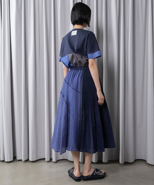 MARECHAL TERRE（マルシャルテル）の「切替えプリーツスカート（スカート・レディース・イエロー/ブラック/オフホワイト/ネイビー・MEDIUM）」の12枚目の写真