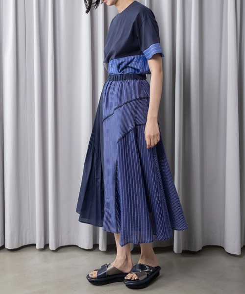 MARECHAL TERRE（マルシャルテル）の「切替えプリーツスカート（スカート・レディース・イエロー/ブラック/オフホワイト/ネイビー・MEDIUM）」の13枚目の写真