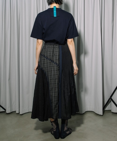 MARECHAL TERRE（マルシャルテル）の「切替えプリーツスカート（スカート・レディース・イエロー/ブラック/オフホワイト/ネイビー・MEDIUM）」の5枚目の写真