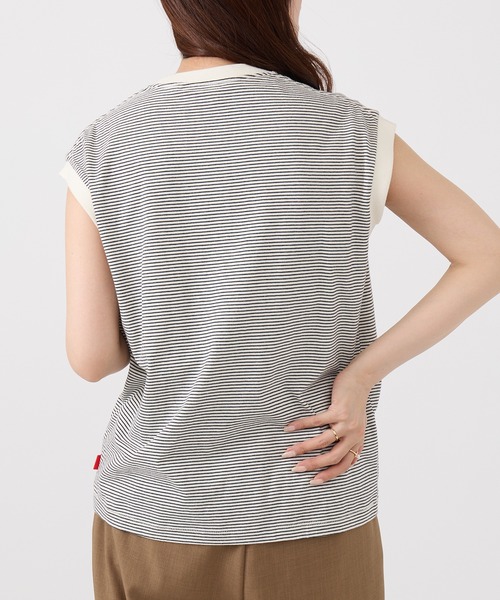 Healthknit(ヘルスニット)の「【Healthknit】26SS Nallow Border Jersey Crewneck Sleeveless 51016(Tシャツ/カットソー・レディース・ブラック系1/アイボリー系1/アイボリー系2・FREE)」の21枚目の写真