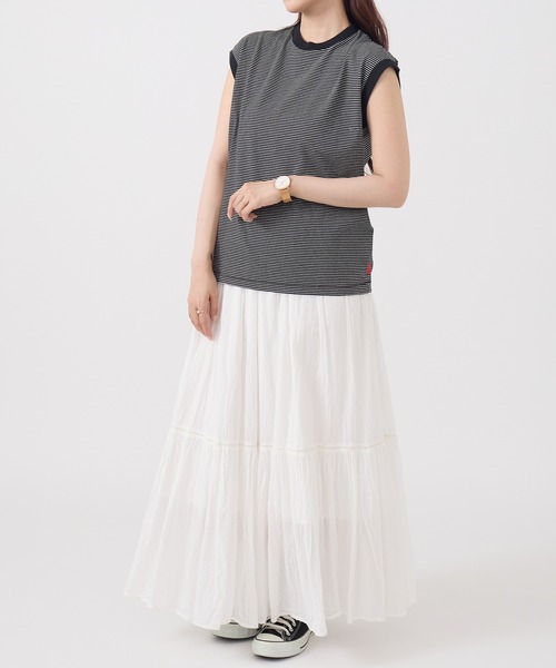 Healthknit(ヘルスニット)の「【Healthknit】26SS Nallow Border Jersey Crewneck Sleeveless 51016(Tシャツ/カットソー・レディース・ブラック系1/アイボリー系1/アイボリー系2・FREE)」の16枚目の写真
