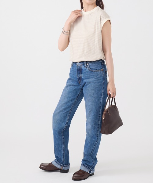 Healthknit(ヘルスニット)の「【Healthknit】26SS Nallow Border Jersey Crewneck Sleeveless 51016(Tシャツ/カットソー・レディース・ブラック系1/アイボリー系1/アイボリー系2・FREE)」の11枚目の写真