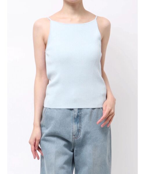 LAGUNAMOON（ラグナムーン）の「ボートネックニットタンク（タンクトップ・レディース・ホワイト/ライトブルー/ブラック/ピンク・FREE/9）」の3枚目の写真