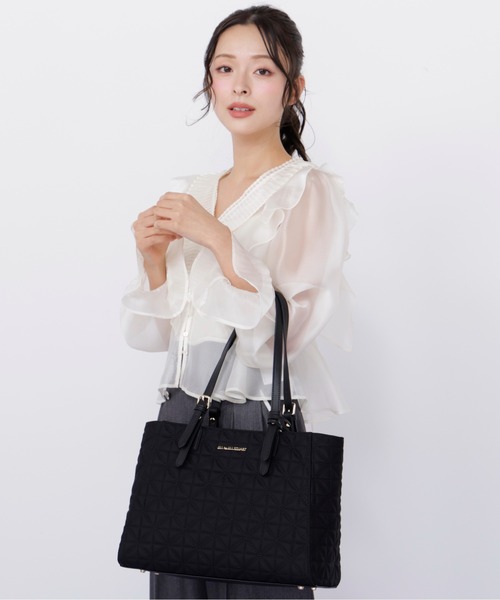 JILL by JILL STUART（ジルバイジルスチュアート）の「キルティングA4トートバッグ（トートバッグ・レディース・ピンク/ブラック・FREE）」の12枚目の写真