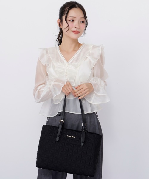 JILL by JILL STUART（ジルバイジルスチュアート）の「キルティングA4トートバッグ（トートバッグ・レディース・ピンク/ブラック・FREE）」の10枚目の写真