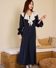 mysty woman | 配色フリルワンピース 660048(ワンピース)