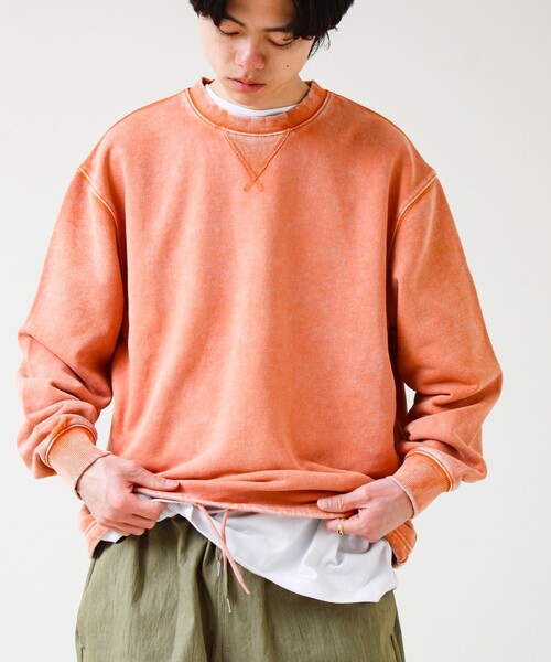 GLOSTER（グロスター）の「カラフルスノーパウダー 裏毛プルオーバースウェット（スウェット・メンズ・パープル/ブラック/オレンジ/ブルー・S/M/L）」の4枚目の写真