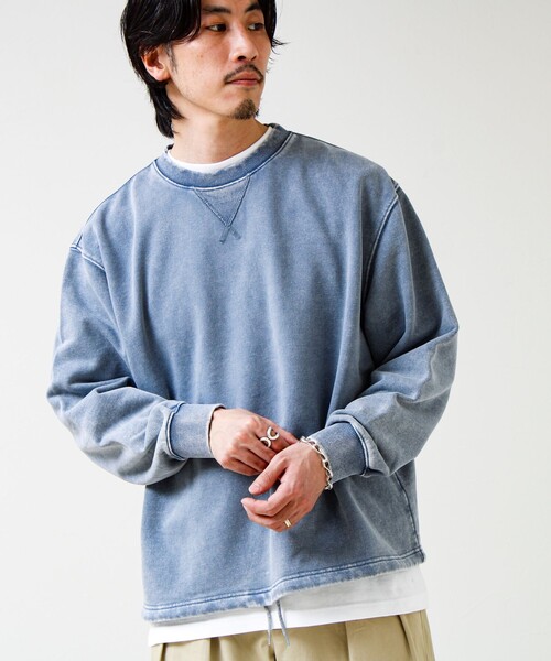 GLOSTER（グロスター）の「カラフルスノーパウダー 裏毛プルオーバースウェット（スウェット・メンズ・パープル/ブラック/オレンジ/ブルー・S/M/L）」の3枚目の写真