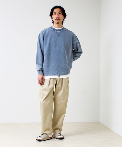 GLOSTER（グロスター）の「カラフルスノーパウダー 裏毛プルオーバースウェット（スウェット・メンズ・パープル/ブラック/オレンジ/ブルー・S/M/L）」の17枚目の写真