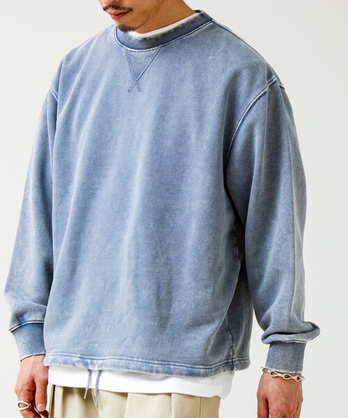 GLOSTER（グロスター）の「カラフルスノーパウダー 裏毛プルオーバースウェット（スウェット・メンズ・パープル/ブラック/オレンジ/ブルー・S/M/L）」の14枚目の写真