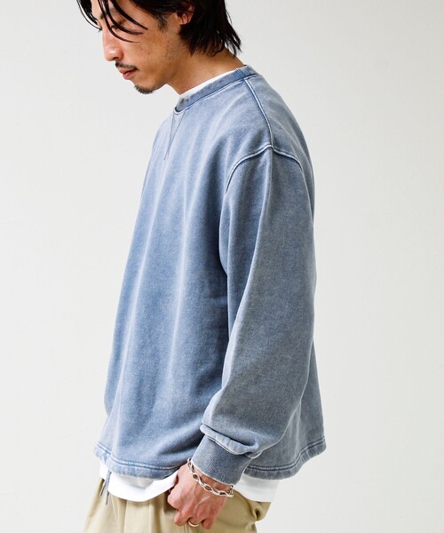 GLOSTER（グロスター）の「カラフルスノーパウダー 裏毛プルオーバースウェット（スウェット・メンズ・パープル/ブラック/オレンジ/ブルー・S/M/L）」の13枚目の写真