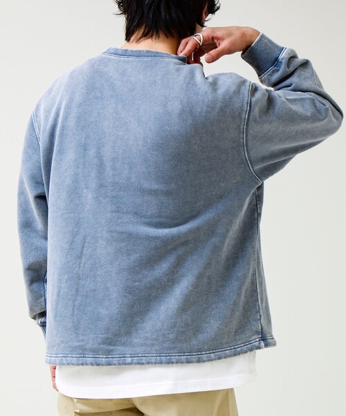 GLOSTER（グロスター）の「カラフルスノーパウダー 裏毛プルオーバースウェット（スウェット・メンズ・パープル/ブラック/オレンジ/ブルー・S/M/L）」の12枚目の写真