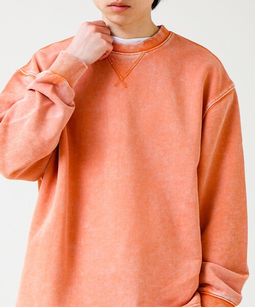 GLOSTER（グロスター）の「カラフルスノーパウダー 裏毛プルオーバースウェット（スウェット・メンズ・パープル/ブラック/オレンジ/ブルー・S/M/L）」の10枚目の写真