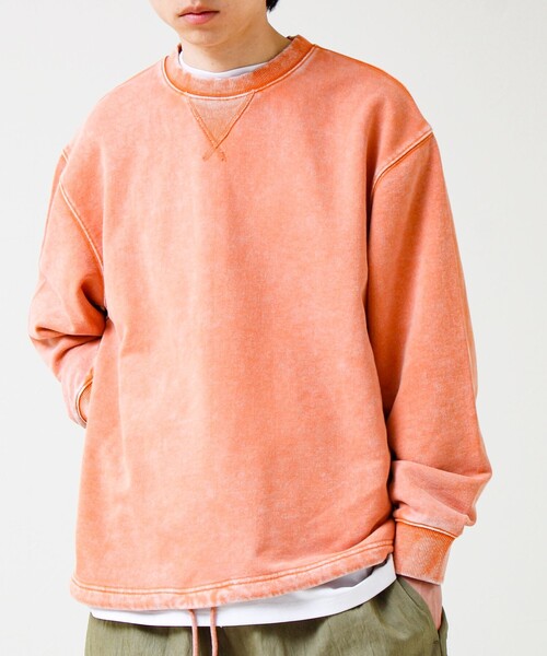 GLOSTER（グロスター）の「カラフルスノーパウダー 裏毛プルオーバースウェット（スウェット・メンズ・パープル/ブラック/オレンジ/ブルー・S/M/L）」の9枚目の写真