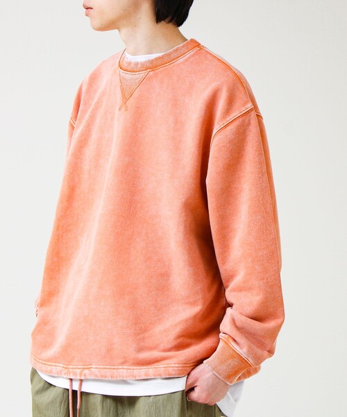 GLOSTER（グロスター）の「カラフルスノーパウダー 裏毛プルオーバースウェット（スウェット・メンズ・パープル/ブラック/オレンジ/ブルー・S/M/L）」の8枚目の写真