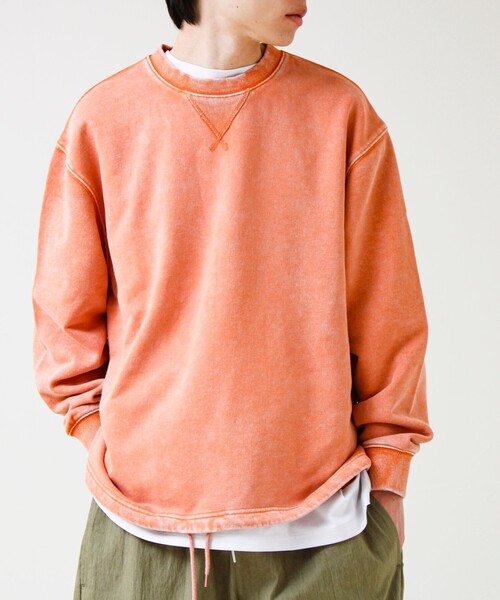 GLOSTER（グロスター）の「カラフルスノーパウダー 裏毛プルオーバースウェット（スウェット・メンズ・パープル/ブラック/オレンジ/ブルー・S/M/L）」の6枚目の写真