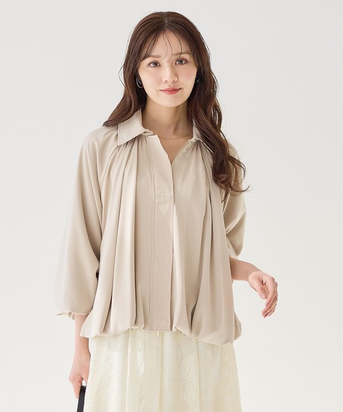 Andemiu（アンデミュウ）の「スソタックブルゾン656549（ブルゾン・レディース・アイボリー/ベージュ・FREE）」の5枚目の写真