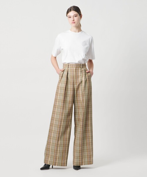 LOEFF(ロエフ)の「<LOEFF>チェック バギーパンツ(その他パンツ・レディース・ベージュ・1/0/00)」の2枚目の写真