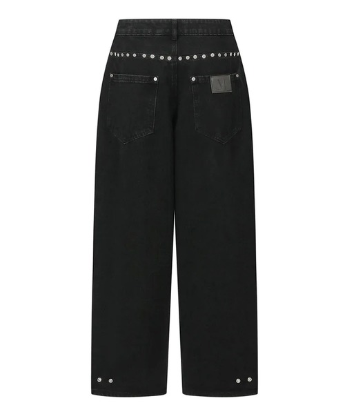 MUCENT(ムセント)の「◇MUCENT◇ブランド直輸入正規品/ブレン リベット ポイント ワイド デニム パンツ BREN RIVET POINT WIDE DENIM PANTS(デニムパンツ・レディース・ブラック・M/S)」の11枚目の写真