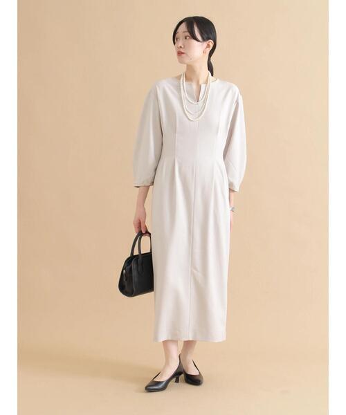 sm2rhythm（サマンサモスモスリズム）の「タックワンピース（ワンピース・レディース・ライトベージュ/ブラック・L/M）」の10枚目の写真