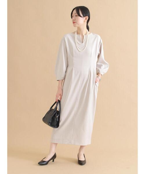 sm2rhythm（サマンサモスモスリズム）の「タックワンピース（ワンピース・レディース・ライトベージュ/ブラック・L/M）」の12枚目の写真