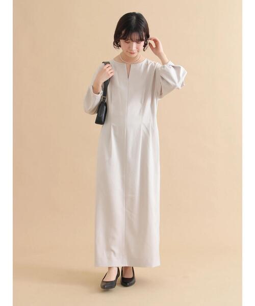 sm2rhythm（サマンサモスモスリズム）の「タックワンピース（ワンピース・レディース・ライトベージュ/ブラック・L/M）」の3枚目の写真