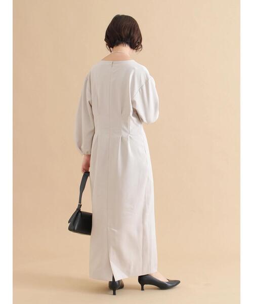 sm2rhythm（サマンサモスモスリズム）の「タックワンピース（ワンピース・レディース・ライトベージュ/ブラック・L/M）」の4枚目の写真