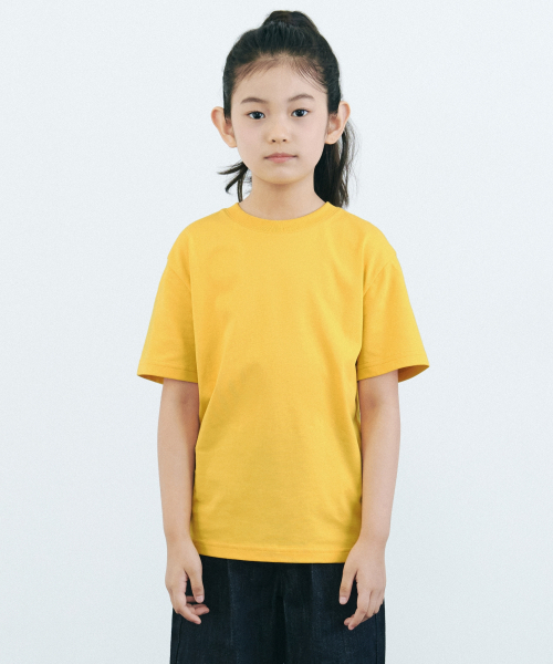 MUSINSA STANDARD KIDS（ムシンサスタンダードキッズ）の「[クールスタンダード] リラックスドクルーネックTシャツ [メロウイエロー]（Tシャツ/カットソー・レディース・その他・100/110/120/130/140/150/160）」の3枚目の写真