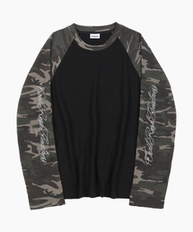CRIGUN（クリガン）の「CAMO WAFFLE RAGLAN LONG SLEEVE BLACK（Tシャツ/カットソー）」