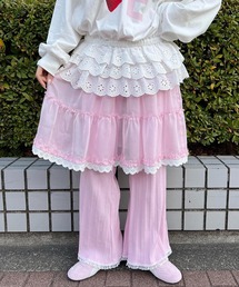 レースヘムワイドパンツ